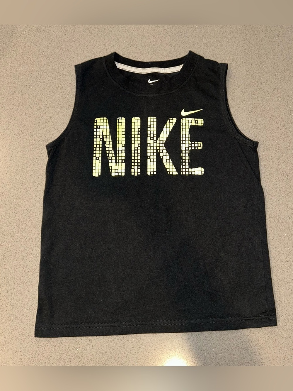 Nike Black Tank Top with Neon Yellow Logo
